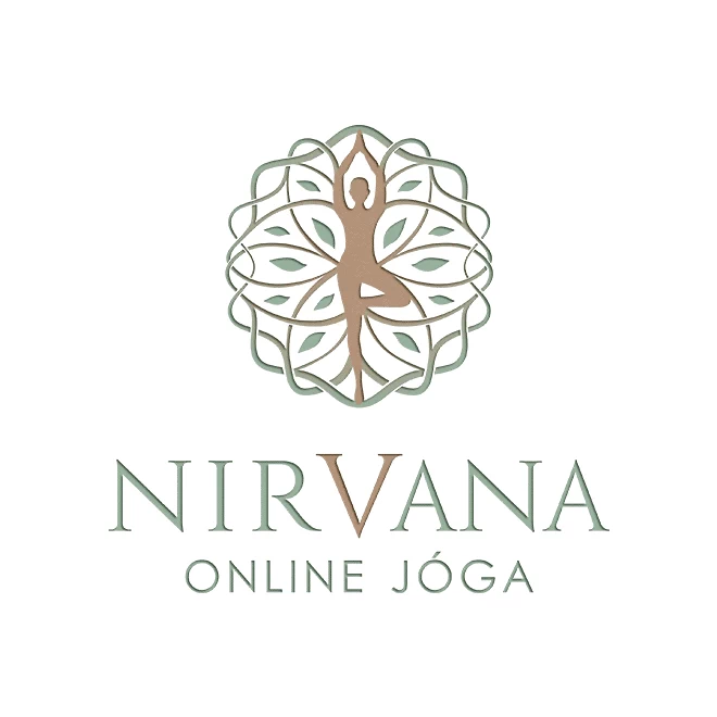 Circular logo of a person in yoga tree pose forming a tree