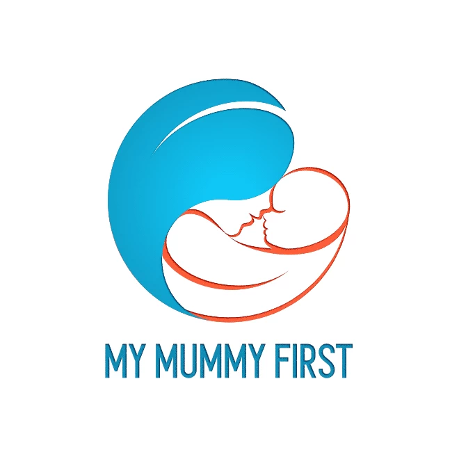 Yin-yang logo design of a mother holding child
