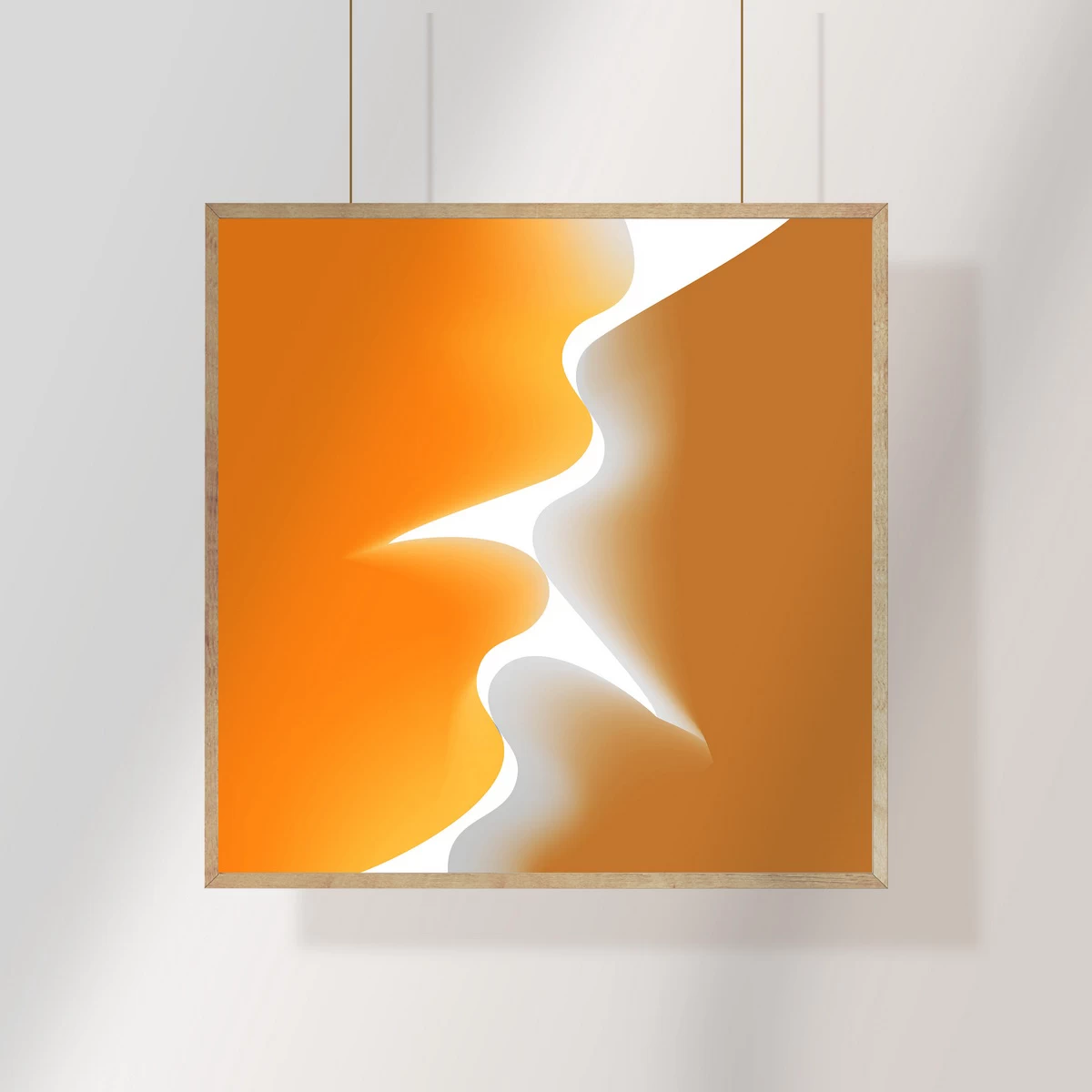 ART | DESIGN 56 Wall mockup showing framed minimalist abstract illustration from ArtFeel’s Hive of Graphics collection