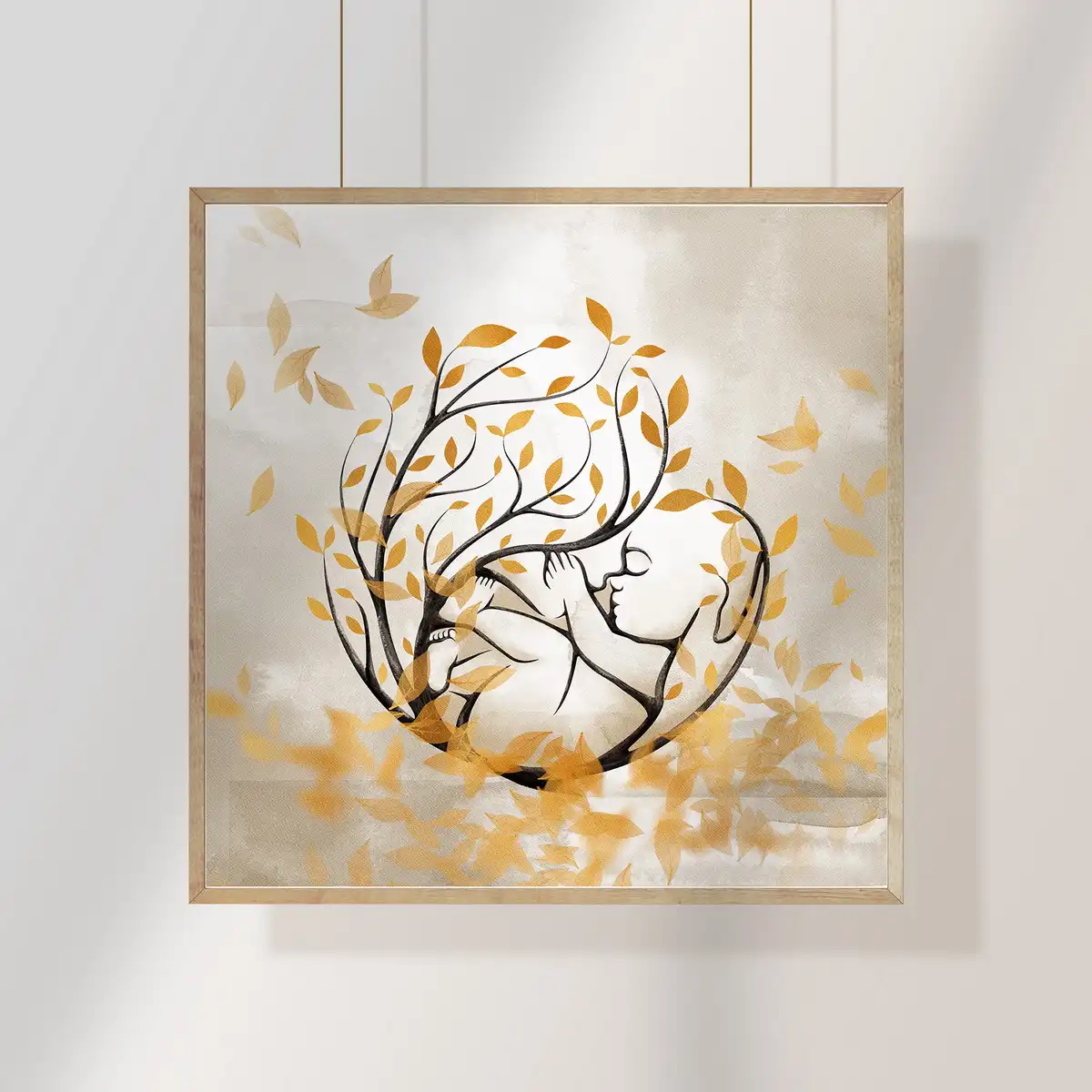 ART | DESIGN 5 Wall mockup showing Botanical Tree Art Print from ArtFeel’s Enchanted Leaves collection