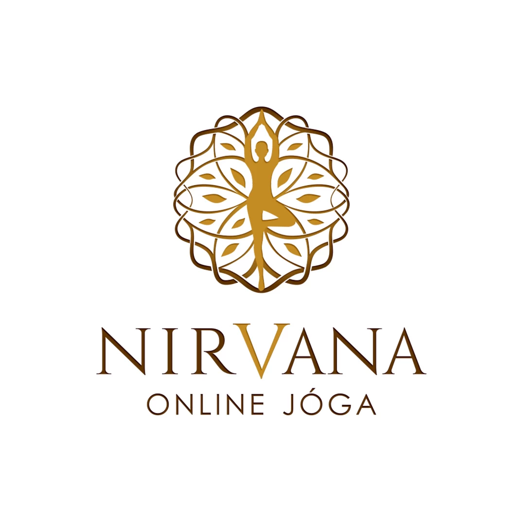 LOGO | BRANDING 26 Nirvana Circular logo of a person in yoga tree pose forming a tree