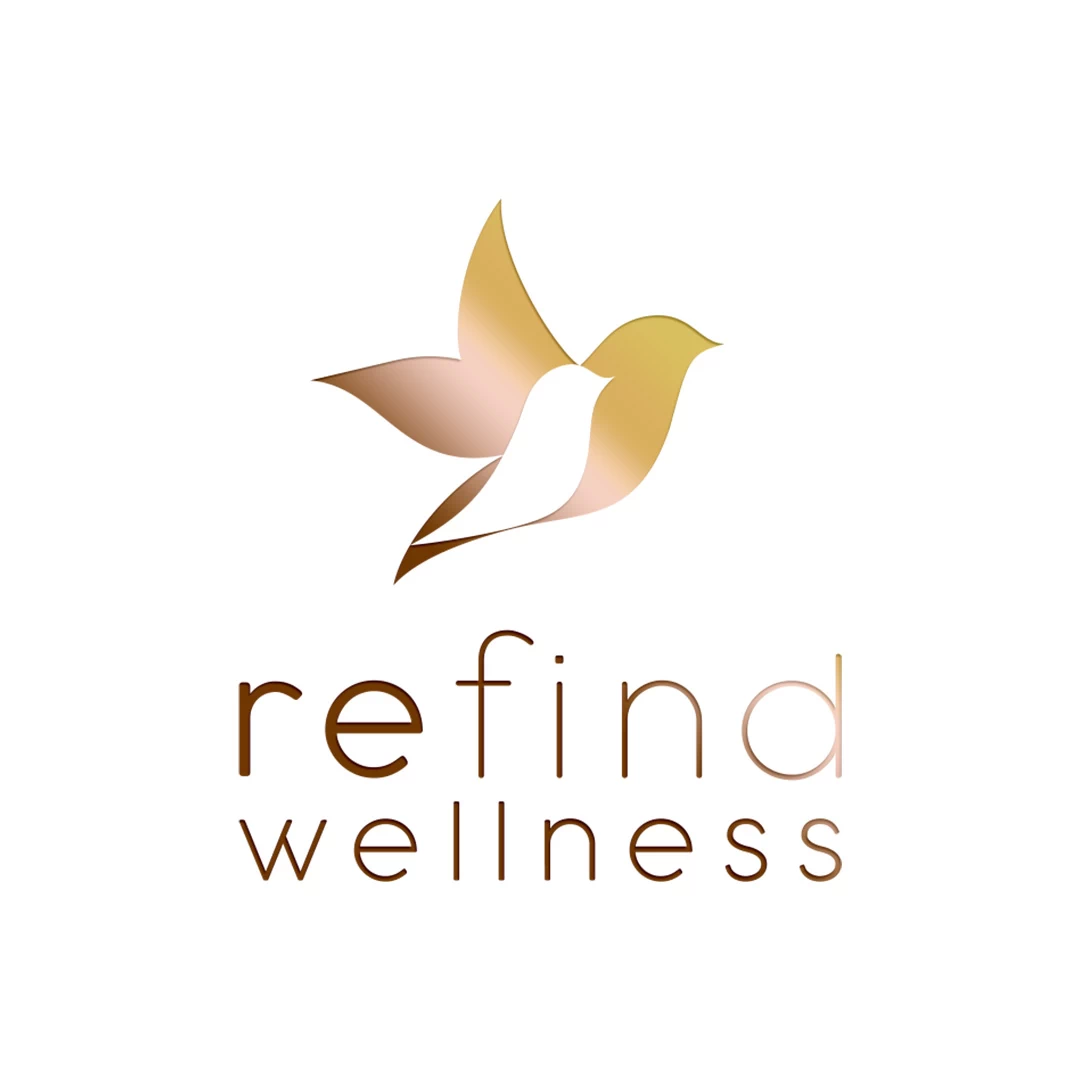LOGO | BRANDING 22 Re find Wellness Logo design of a bird in negative space transforming in a flying bird