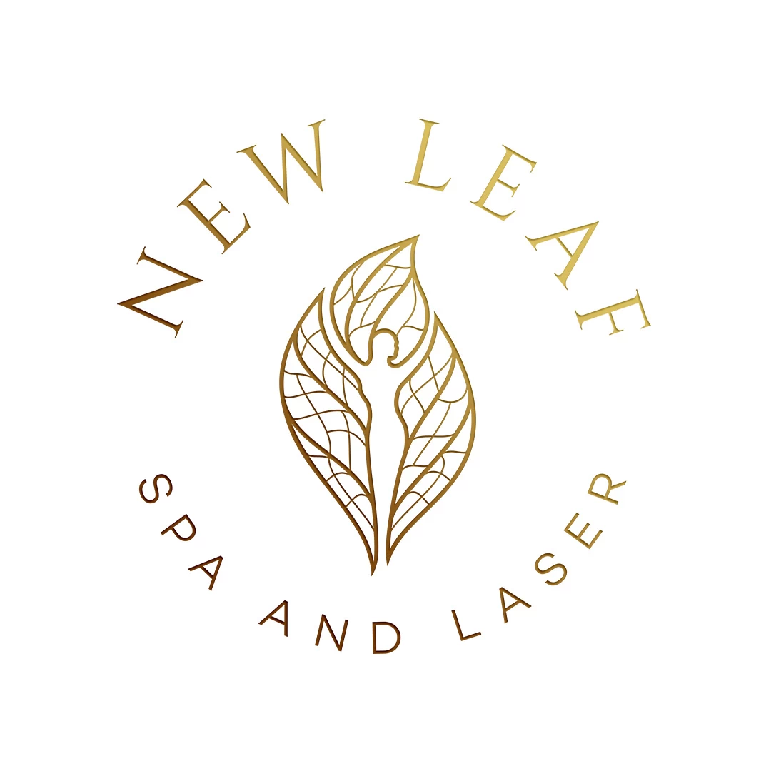 LOGO | BRANDING 15 Leaf Spa Logo design of a leaf with a beautiful lady in negative space