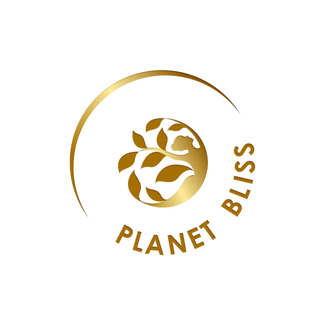 LOGO | BRANDING 4 Planet Bliss Circular logo of a woman with leaves