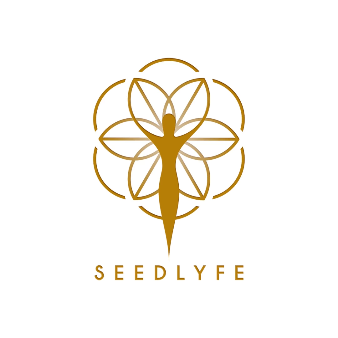 LOGO | BRANDING 6 Modern, sacred geometric minimal logo design of a person and the Seed of Life