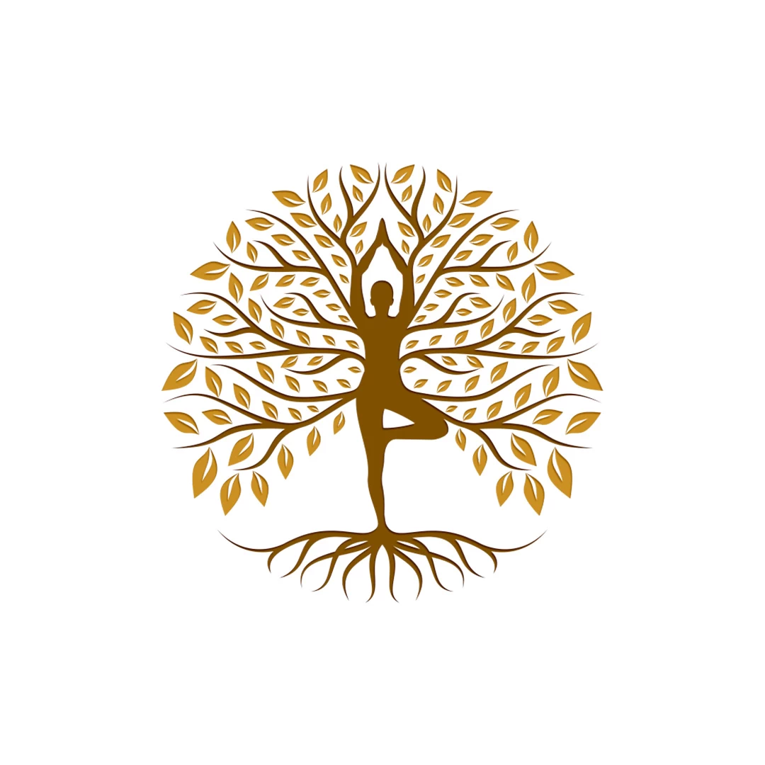 LOGO | BRANDING 3 Logo design of a person in Yoga Tree Pose forming a tree